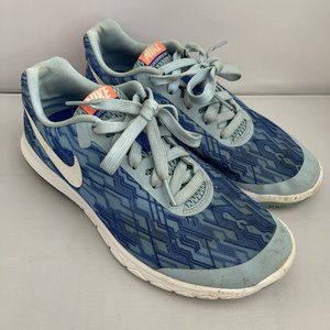 Nike Womens Flex‎ Experience 844673-400 Lace Up Blue Running Shoes Size 7